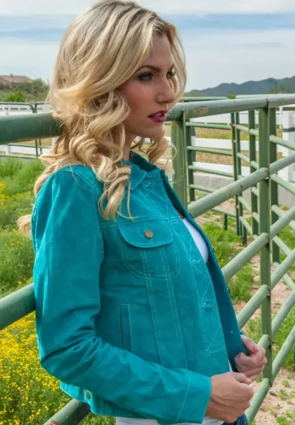 WOMENS WESTERN JACKETS TURQUOISE