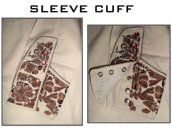 Two pictures of a sleeve cuff.
