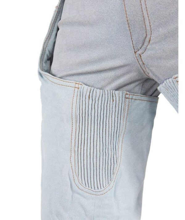 A pair of jeans with a pocket in the back.