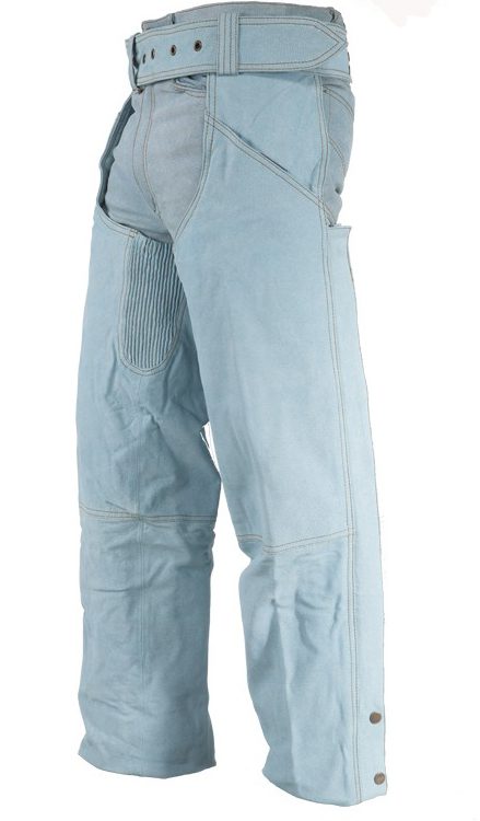 A pair of men's blue denim pants.