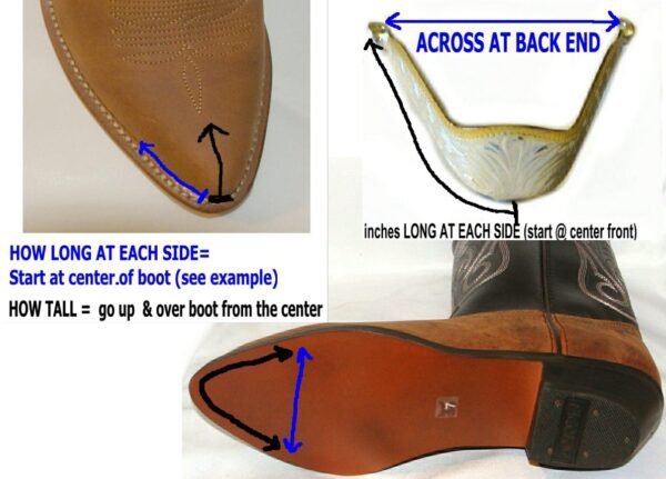 <div class="qsc-html-content"> <strong>2 inch Square Toe Silver Cowboy boot tips</strong> <ul style="list-style: square inside none;"> <li>Sterling Silver plated</li> <li>Fits Snip square toe boots</li> <li>2" wide</li> </ul> </div>   •