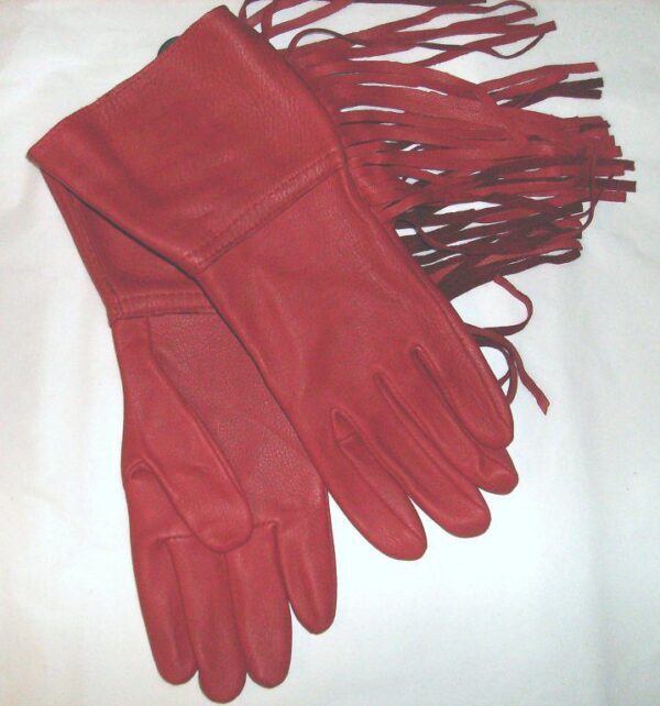 Picture of the red fringe gloves