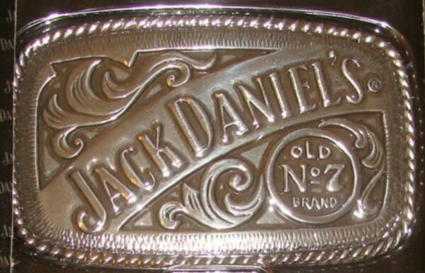 Jack Daniel's Stainless Steel Flask Rectangle buckle gift set.