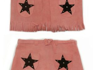 Calamity Pink Girls suede skirt and vest set Product Image