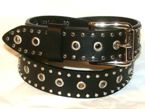 Ladies Jack Daniel Black Leather Studed Biker Belt