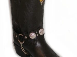 Black Horse Boot chain Black cowboy Boots