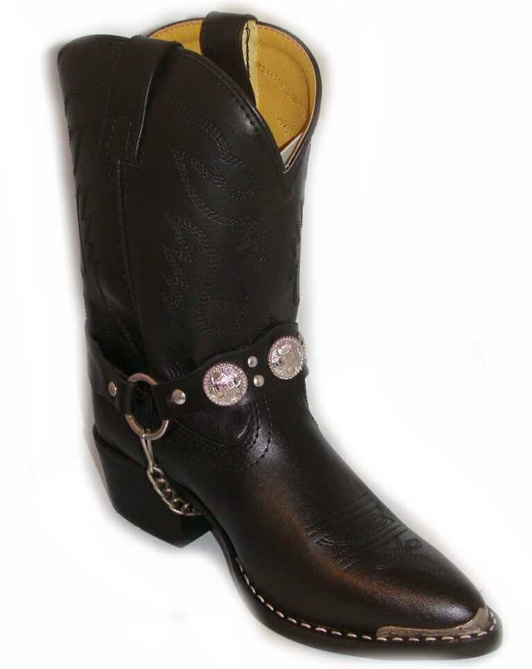 Black Horse Boot chain Black cowboy Boots
