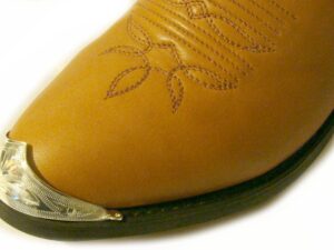 Laser Etched Silver Western Toe Cowboy Boot Tips