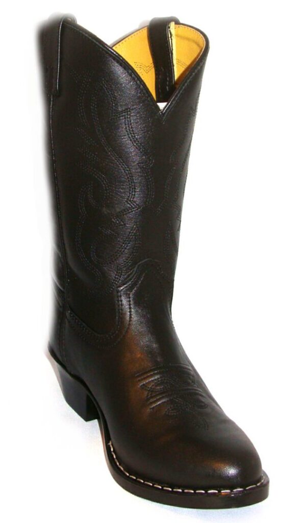 Denver Black leather youth cowboy boots