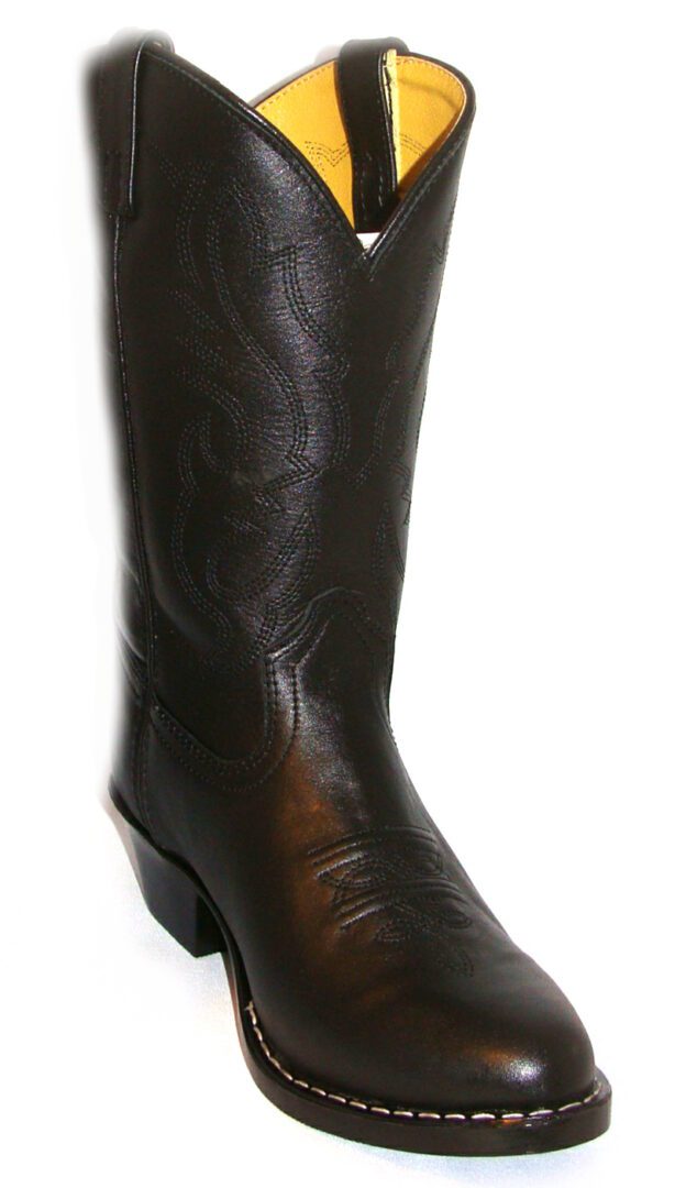Denver Black leather youth cowboy boots