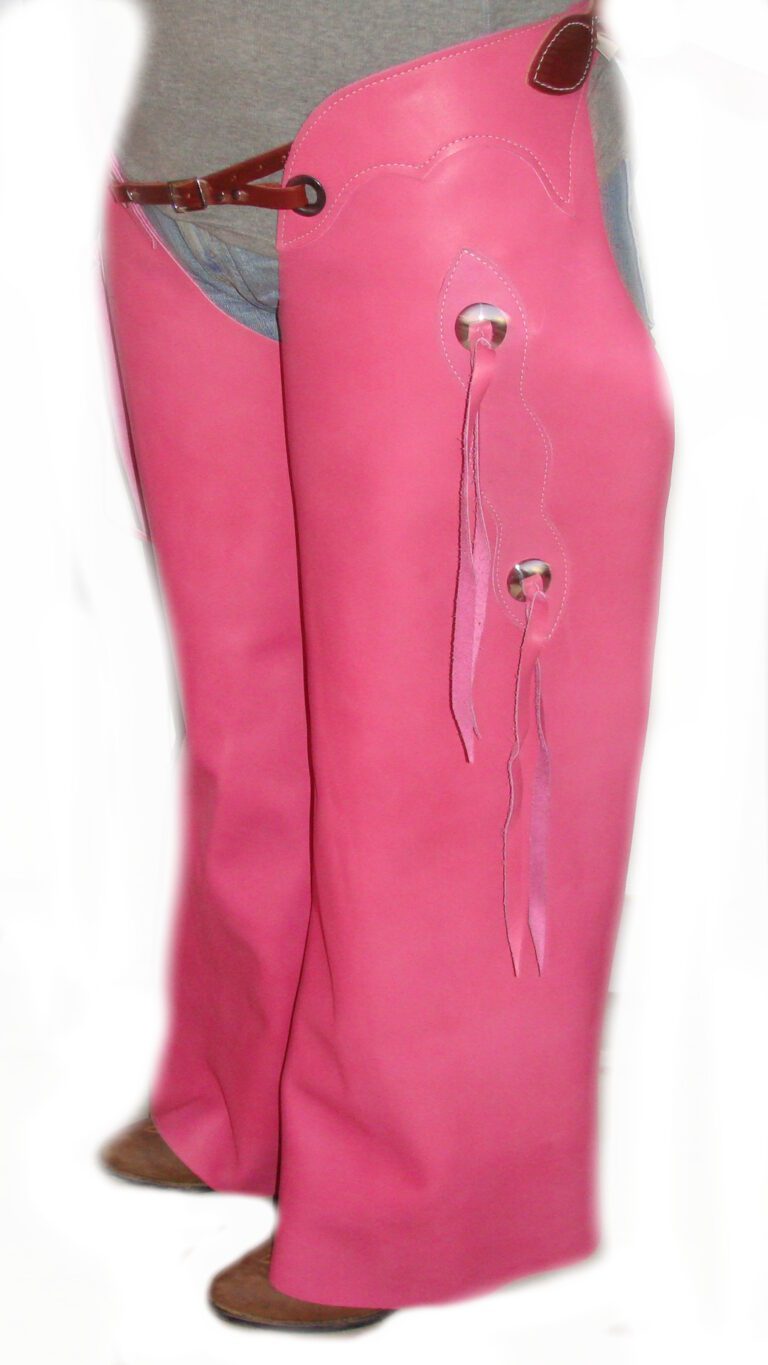 Womens HOT PINK Batwing Leather Chaps USA Made