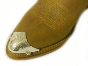 Laser Etched J Toe Silver Cowboy Boot Tips