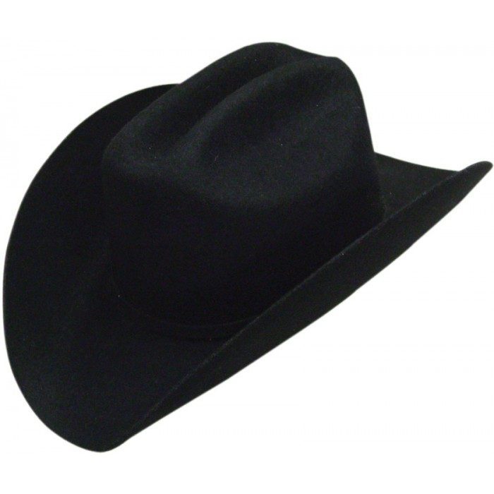 Black Wool Felt Taco Brim Cowboy Hat