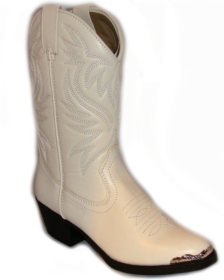 Size 6 Youth 8 Women White cowboy boots