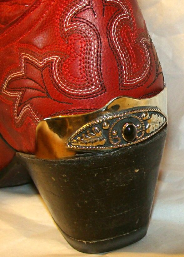 Black Onyx stone Silver Cowboy boot heel guards