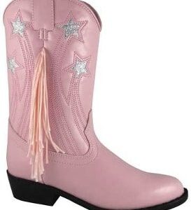 6.5 Youth Crazy Horse pink cowboy boots