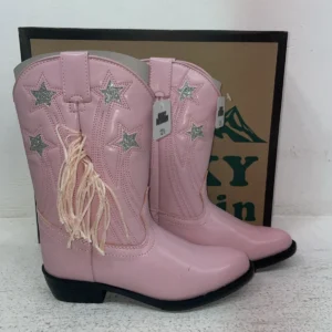 Pink youth Fringe cowgirl boots