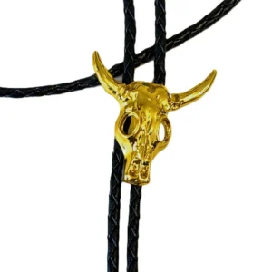 Gold Longhorn Bolo Tie - USA Made