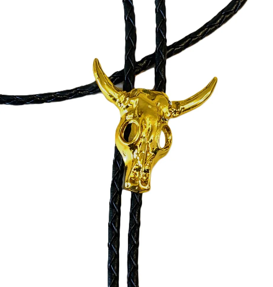 Gold Longhorn Bolo Tie - USA Made 1 Gold Longhorn Bolo Tie - USA Made