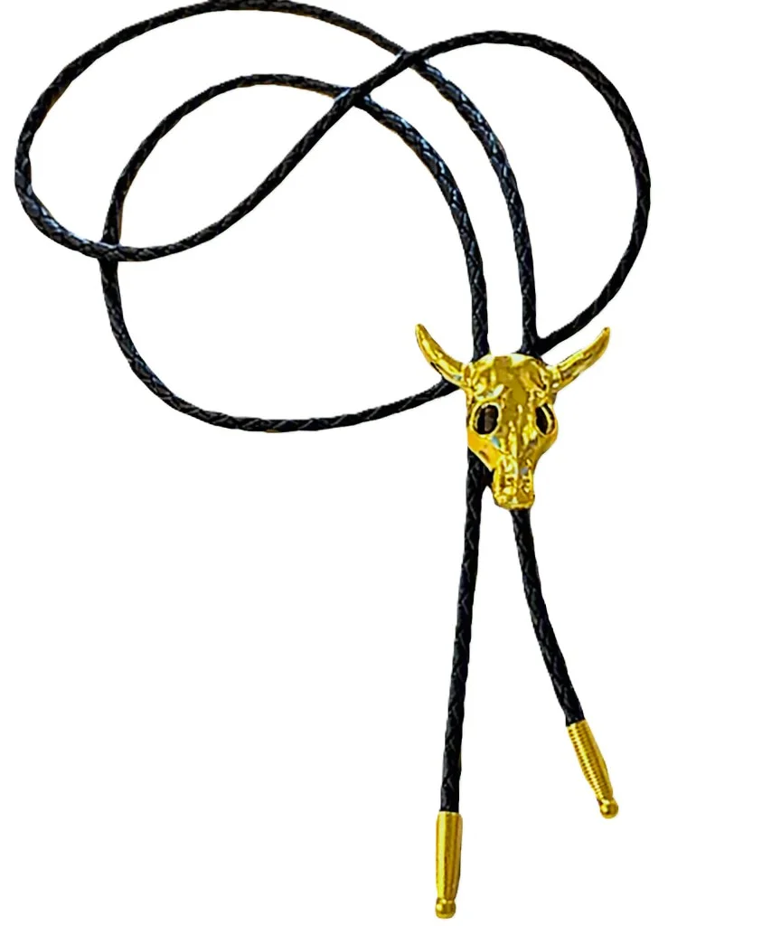 Gold Longhorn Bolo Tie - USA Made 2 Gold Longhorn Bolo Tie - USA Made