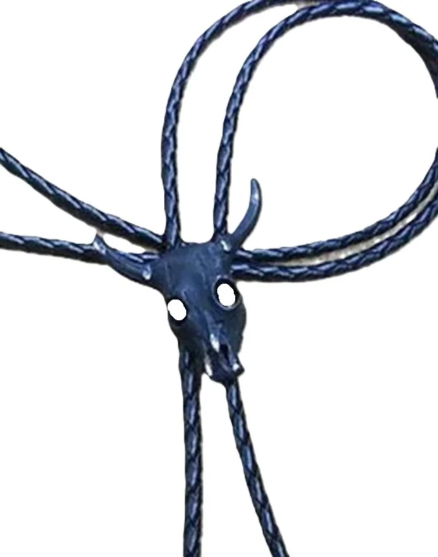 Black Longhorn Bolo Tie - USA Made 1 Black Longhorn Bolo Tie - USA Made