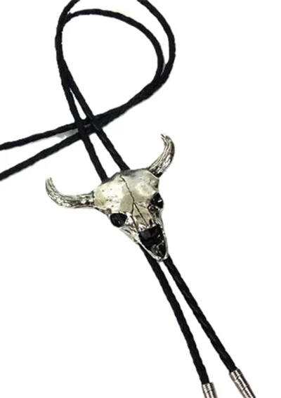 skull head bolo tie