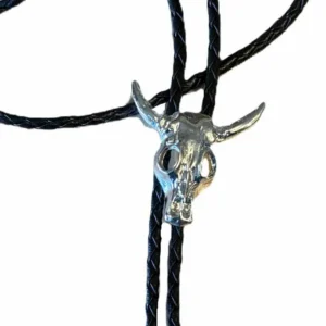 Silver Longhorn Bolo Tie - USA Made