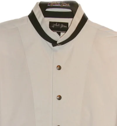 Men's 'Indian head' modified collar White Tuxedo shirt