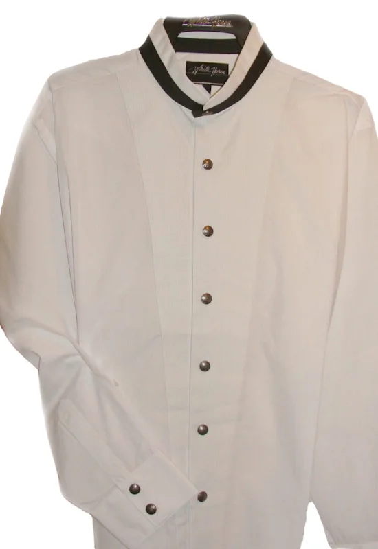 Men's 'Indian head' modified collar White Tuxedo shirt