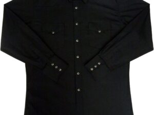 Half sleeved black shirt with fashionable buttons