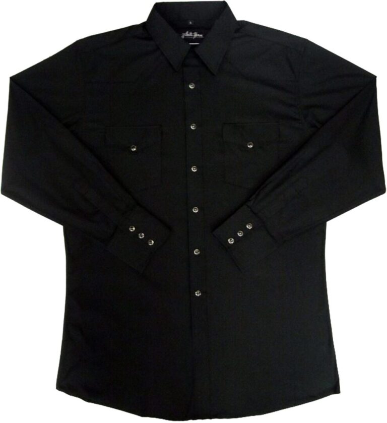 Half sleeved black shirt with fashionable buttons