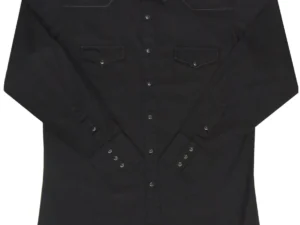 mens black cotton canvas western shirt