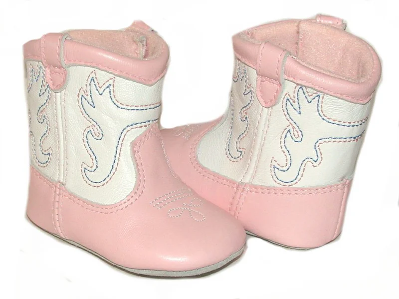 pink and white baby cowboy boots