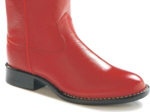 Red cowboy boot on white background