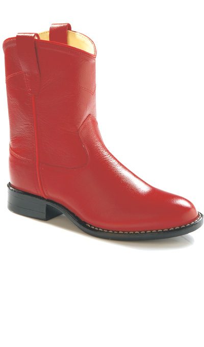 Red cowboy boot on white background