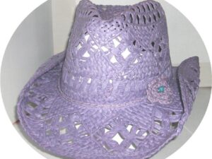Girls Purple Toyo Jr. flower straw cowgirl hat Product Image