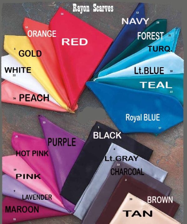 Rayon Western Scarves in assorted colors