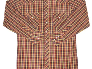 Men's Gold Plaid Pearl Snap Western Shirt