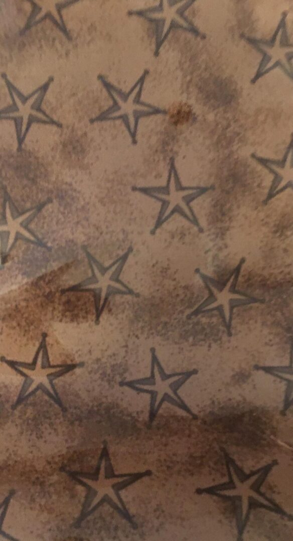 A close-up of a USA MADE Western Star Silk Western Scarf, resembling a western star cowboy scarf.