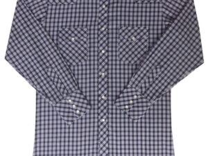 A men's Purple Plaid Longsleeve Pearl Snap Western shirt.