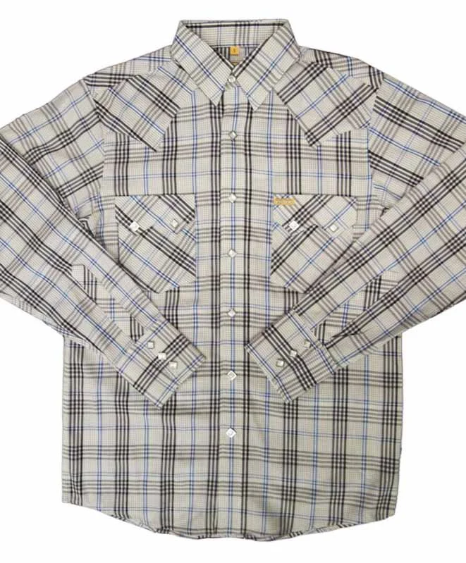 Men's Blue Stripe Cotton Western Shirt - White Horse Brand 1 Men's White Horse brand Ranch Blue Stripe Cotton western shirt