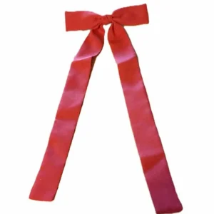 9″ Red Kentucky Colonel Tie with Bow - Clip On - USA Made