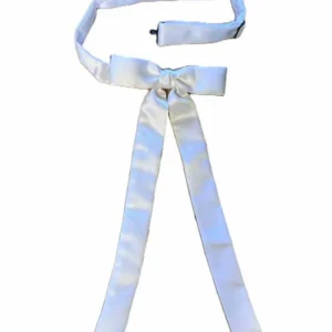 9″ White Kentucky Colonel Tie - Adjustable Fit - USA Made