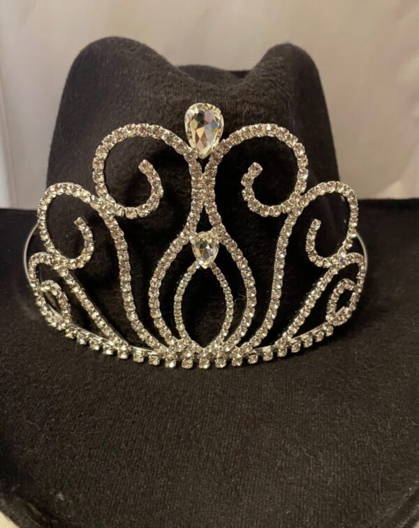 Silver plated Cowgirl hat crown, Rhinestone Tiara
