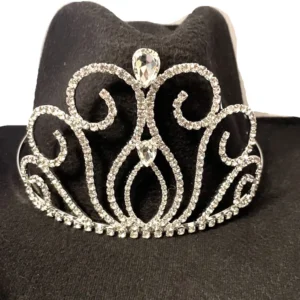 Silver plated Cowgirl hat crown, Rhinestone Tiara
