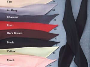 A chart with USA MADE Western neck scarves in assorted colors.