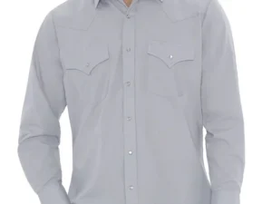 mens gray pearl snap western shirt