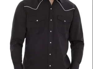 Mens retro piped western shirt