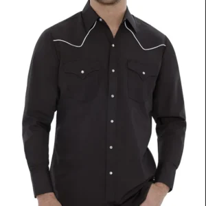 Mens retro piped western shirt