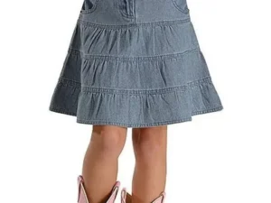 Kids denim western skirt for girls